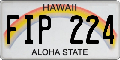HI license plate FIP224