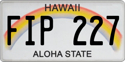 HI license plate FIP227
