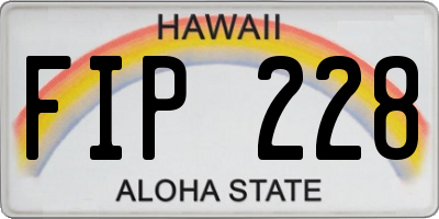 HI license plate FIP228