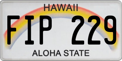 HI license plate FIP229