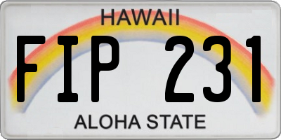 HI license plate FIP231