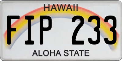 HI license plate FIP233