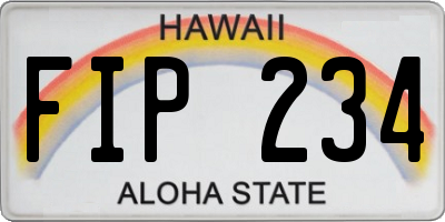 HI license plate FIP234