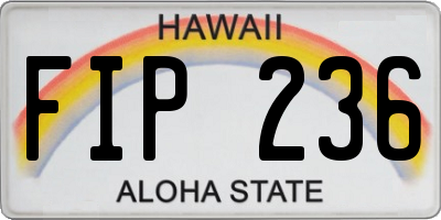 HI license plate FIP236