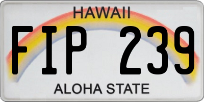 HI license plate FIP239