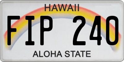 HI license plate FIP240