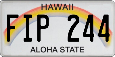 HI license plate FIP244
