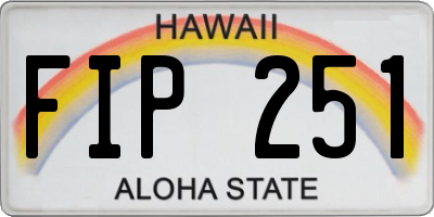 HI license plate FIP251