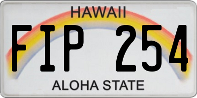 HI license plate FIP254