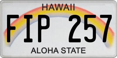 HI license plate FIP257