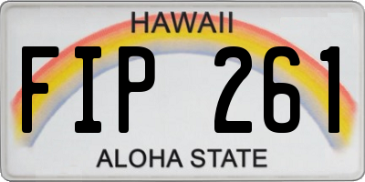 HI license plate FIP261