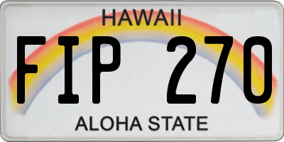 HI license plate FIP270