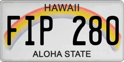 HI license plate FIP280