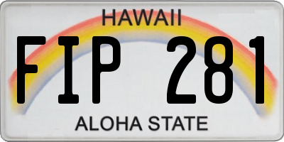 HI license plate FIP281