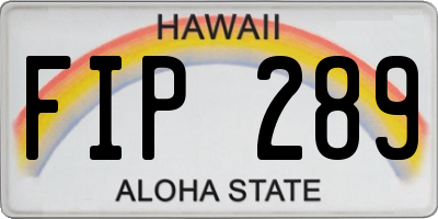 HI license plate FIP289