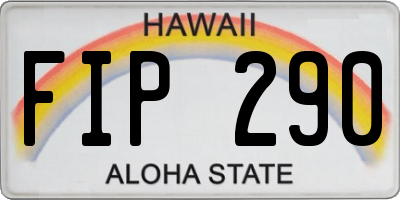 HI license plate FIP290