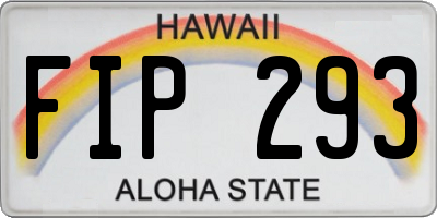 HI license plate FIP293