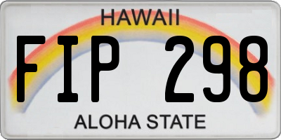 HI license plate FIP298