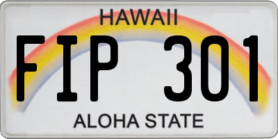 HI license plate FIP301