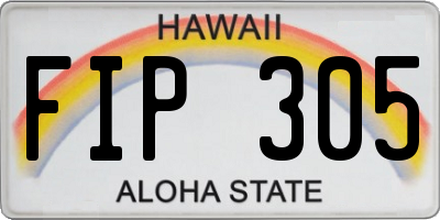 HI license plate FIP305