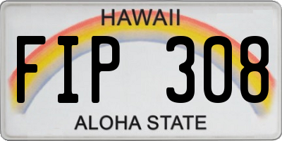 HI license plate FIP308