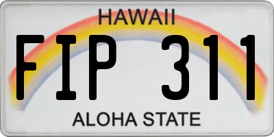 HI license plate FIP311