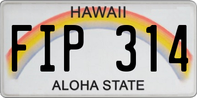 HI license plate FIP314