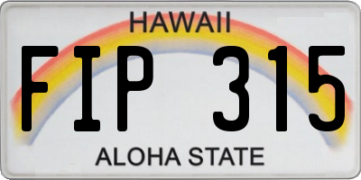 HI license plate FIP315
