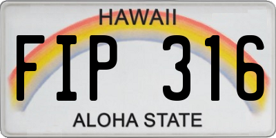HI license plate FIP316