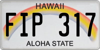 HI license plate FIP317