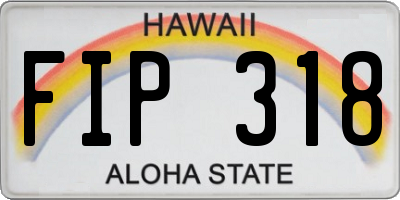 HI license plate FIP318