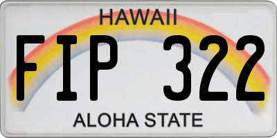 HI license plate FIP322