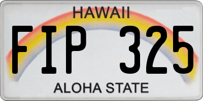 HI license plate FIP325
