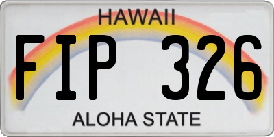 HI license plate FIP326