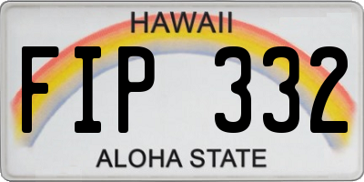 HI license plate FIP332
