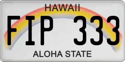 HI license plate FIP333