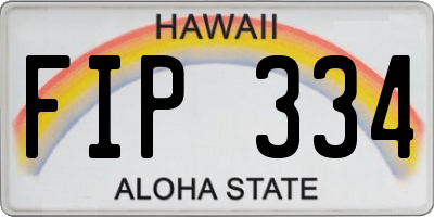 HI license plate FIP334