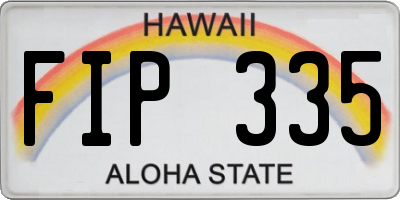 HI license plate FIP335
