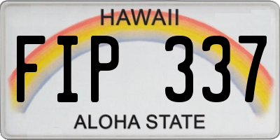 HI license plate FIP337