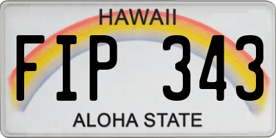 HI license plate FIP343