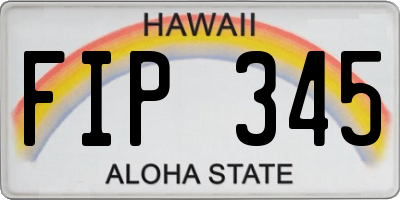 HI license plate FIP345