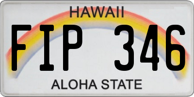 HI license plate FIP346
