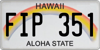 HI license plate FIP351