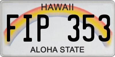 HI license plate FIP353