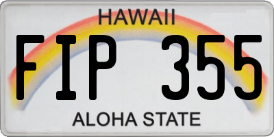 HI license plate FIP355