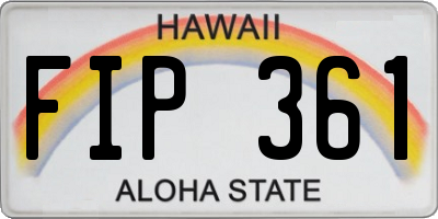 HI license plate FIP361