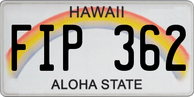 HI license plate FIP362