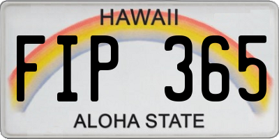 HI license plate FIP365
