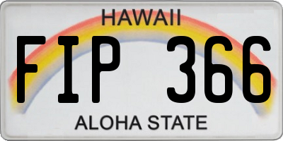 HI license plate FIP366