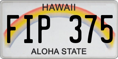 HI license plate FIP375